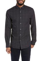 Men's Calibrate Slim Fit Check Flannel Sport Shirt - Grey