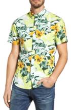 Men's Bonobos Slim Fit Tropical Sport Shirt R - White