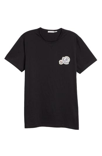Men's Moncler Maglia Double Logo - Black