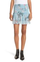 Women's Dolan Flutter Chiffon Silk Miniskirt - Blue