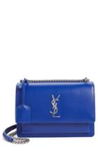 Saint Laurent Medium Sunset Calfskin Shoulder Bag - Blue