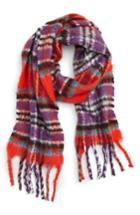 Women's Topshop Heavy Check Scarf, Size - Red