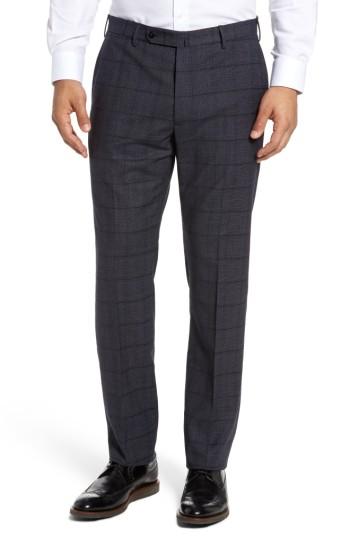 Men's Incotex Benson Flat Front Trousers - Blue