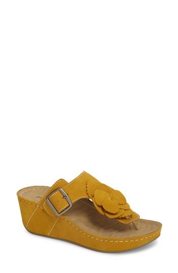 Women's David Tate Spring Platform Wedge Sandal M - Yellow