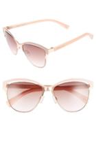 Women's Circus By Sam Edelman 56mm Vented Cat Eye Sunglasses - Rose Gold/ Pink