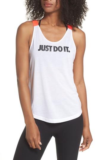 Women's Nike Breathe Elastika Tank - White