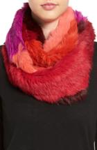 Women's Jocelyn Colorblock Genuine Rabbit Fur Infinity Scarf