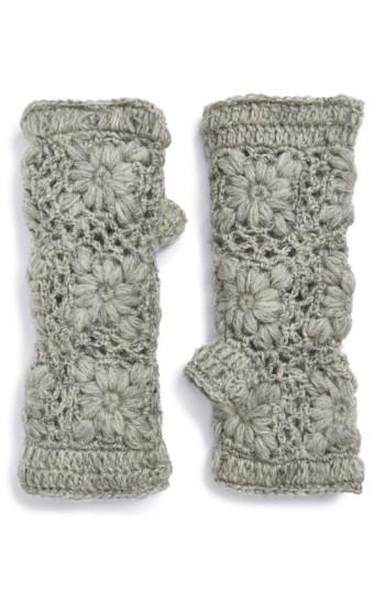 Women's Nirvanna Designs Crochet Handwarmers, Size - Grey