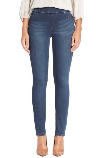 Petite Women's Liverpool Jeans Company 'sienna' Pull-on Knit Denim Leggings P - Black