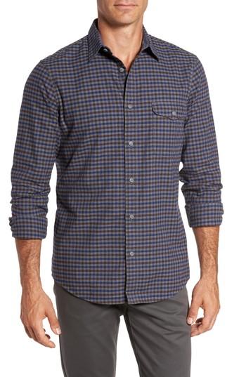 Men's Nordstrom Men's Shop Regular Fit Lumber Check Flannel Shirt, Size - Grey