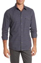 Men's Nordstrom Men's Shop Regular Fit Lumber Check Flannel Shirt, Size - Grey