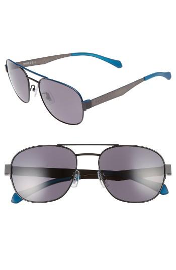Men's Boss 58mm Polarized Navigator Sunglasses - Matte Blue/ Smoke