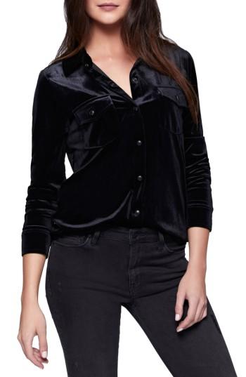 Women's Sanctuary Southwest Velvet Shirt - Black