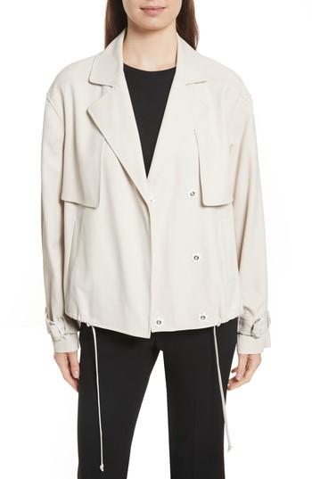 Women's Tibi Trench Moto Jacket - Beige