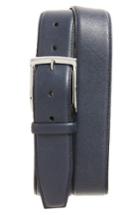 Men's Monte Rosso Renato Saffiano Leather Belt - Navy