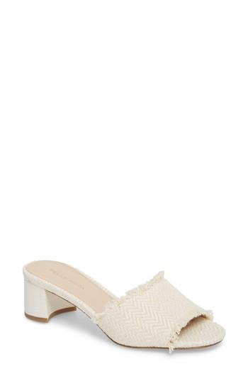 Women's Pelle Moda Rea Block Heel Slide .5 M - White