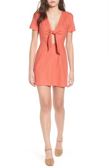 Women's Socialite Jillian Tie Front Minidress - Brown