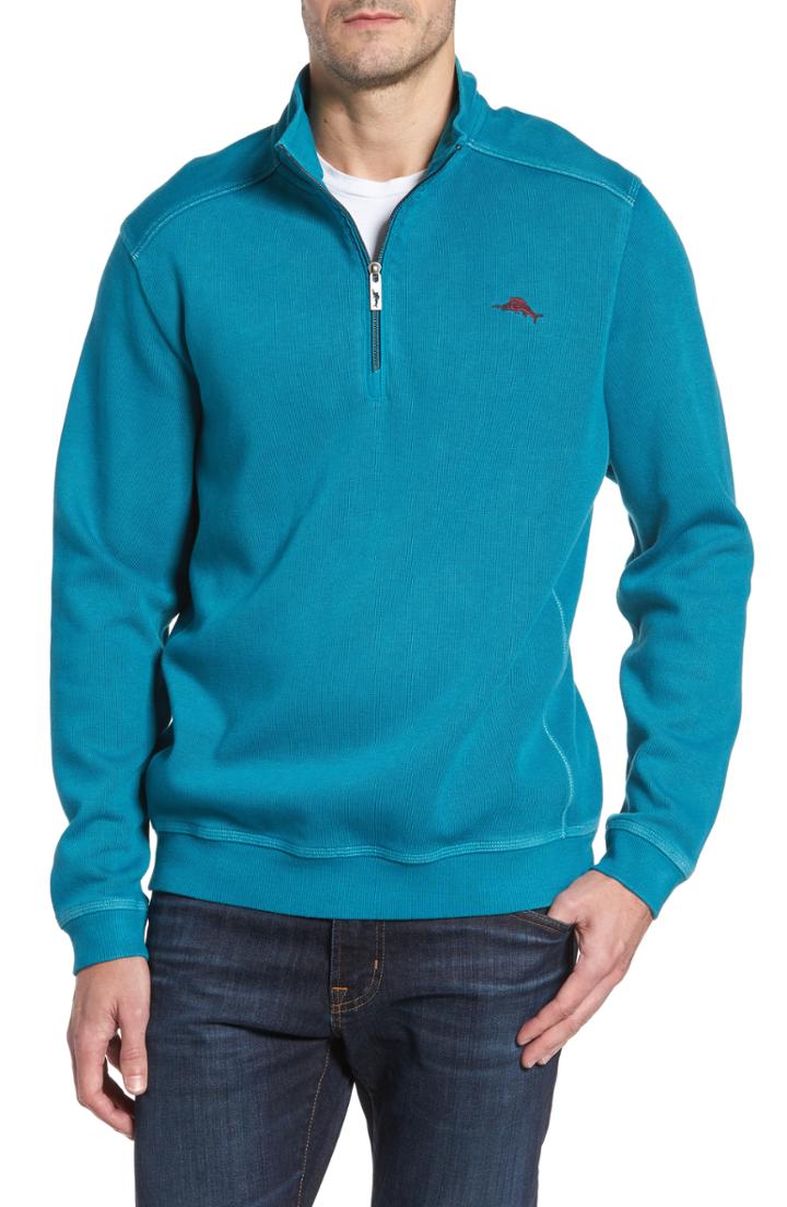 Men's Tommy Bahama Nassau Quarter Zip Pullover - Blue