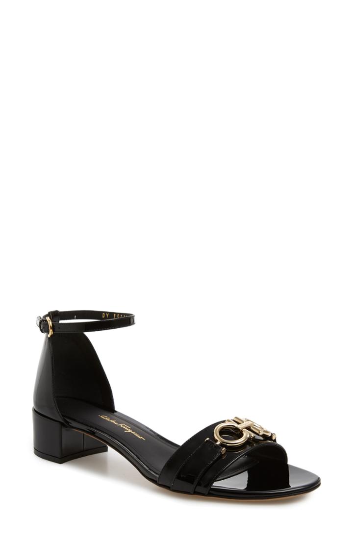 Women's Salvatore Ferragamo Como Gancini Sandal B - Black