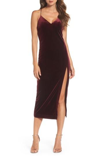 Women's Bardot Raven Velvet Slipdress - Burgundy