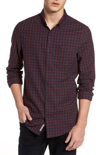 Men's Original Penguin Brushed Flannel Gingham Shirt, Size - Blue