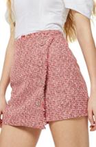 Women's Topshop Boucle Asymmetrical Wrap Miniskirt Us (fits Like 0) - Red