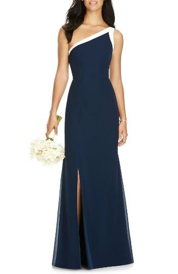 Women's Social Bridesmaids One-shoulder Chiffon Gown