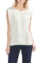 Women's Vince Camuto Soho Pin Dot Flutter Sleeve Top - White