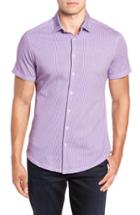 Men's Stone Rose Regular Fit Geometric Print Knit Sport Shirt, Size - Pink