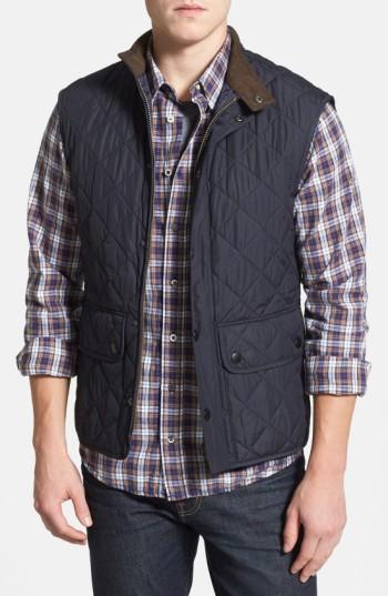 Men's Barbour 'lowerdale' Trim Fit Quilted Vest, Size - Blue