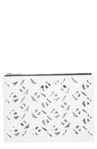Kenzo Art Gummy Perforated Leather A4 Pouch - White