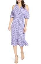 Women's Michael Michael Kors Ruffle Cold Shoulder Dress - Purple