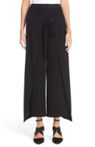 Women's Yigal Azrouel 'giorgio' Wrap Front Wide Leg Pants - Black