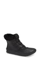 Women's Sorel Out N About Plus Lux Waterproof Boot With Genuine Shearling Trim M - Black