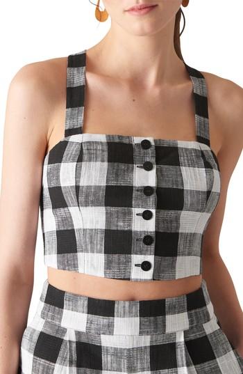 Women's Whistles Gingham Button-up Bralette Us / 8 Uk - Black