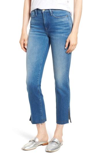 Women's Frame Le High Stud Raw Hem Ankle Straight Leg Jeans - Blue