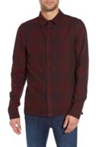 Men's Native Youth Chalgrove Buffalo Plaid Flannel Sport Shirt - Burgundy