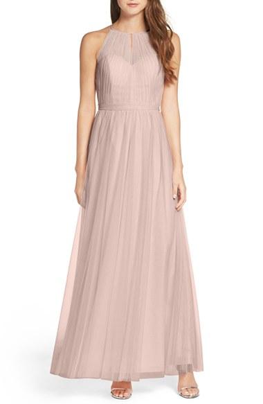 Women's Wtoo Tulle Halter Neck Gown - Brown