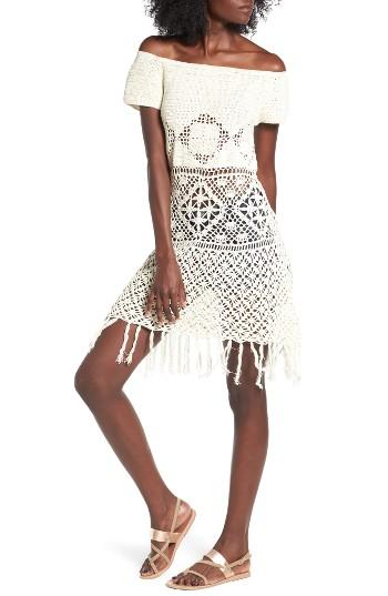 Women's Somedays Lovin Bay Breeze Crochet Off The Shoulder Tunic - Ivory