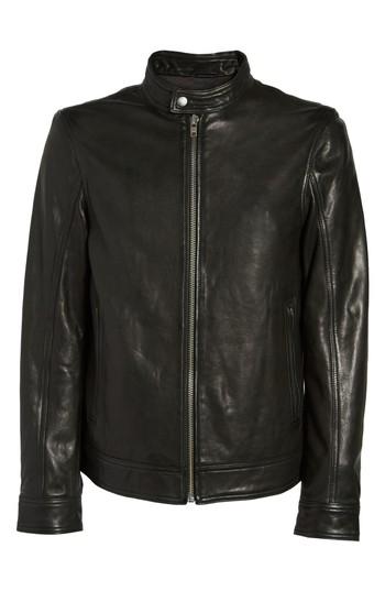 Men's Lamarque Leather Moto Jacket, Size - Black