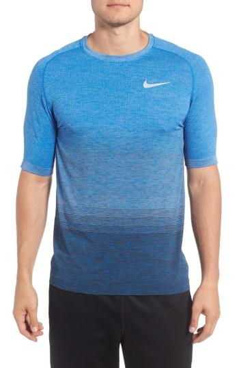 Men's Nike Dri-fit Running T-shirt, Size - Blue