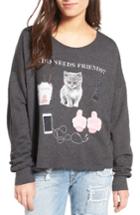 Women's Wildfox Who Needs Friends Pullover - Black