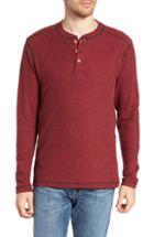 Men's Vintage 1946 Rib Knit Long Sleeve Henley, Size - Red
