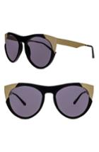 Women's Smoke X Mirrors Zoubisou 53mm Cat Eye Sunglasses - Black/ Brushed Gold