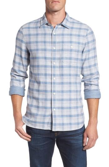 Men's Nordstrom Men's Shop Utility Duofold Trim Fit Sport Shirt - Ivory