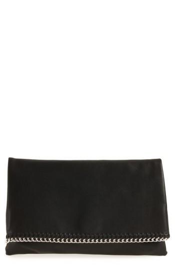 Bp. Chain Trim Faux Leather Clutch - Black