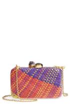 Nordstrom Woven Straw Clutch - Blue