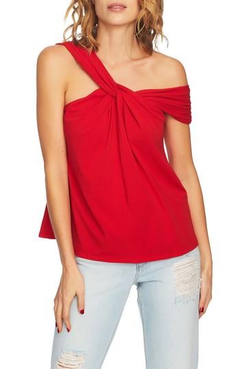 Women's 1.state Twist Front One-shoulder Top, Size - Red