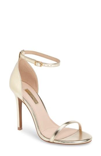 Women's Topshop Rosalie Ankle Strap Sandal .5us / 39eu - Metallic