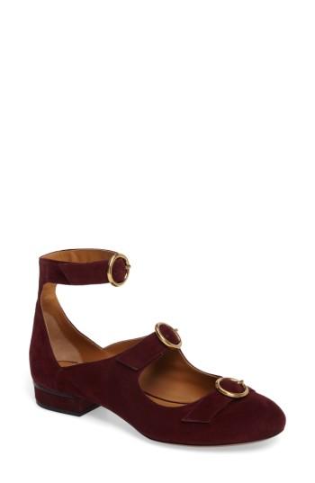 Women's Chloe Buckle Ballerina Flat .5us / 36.5eu - Burgundy